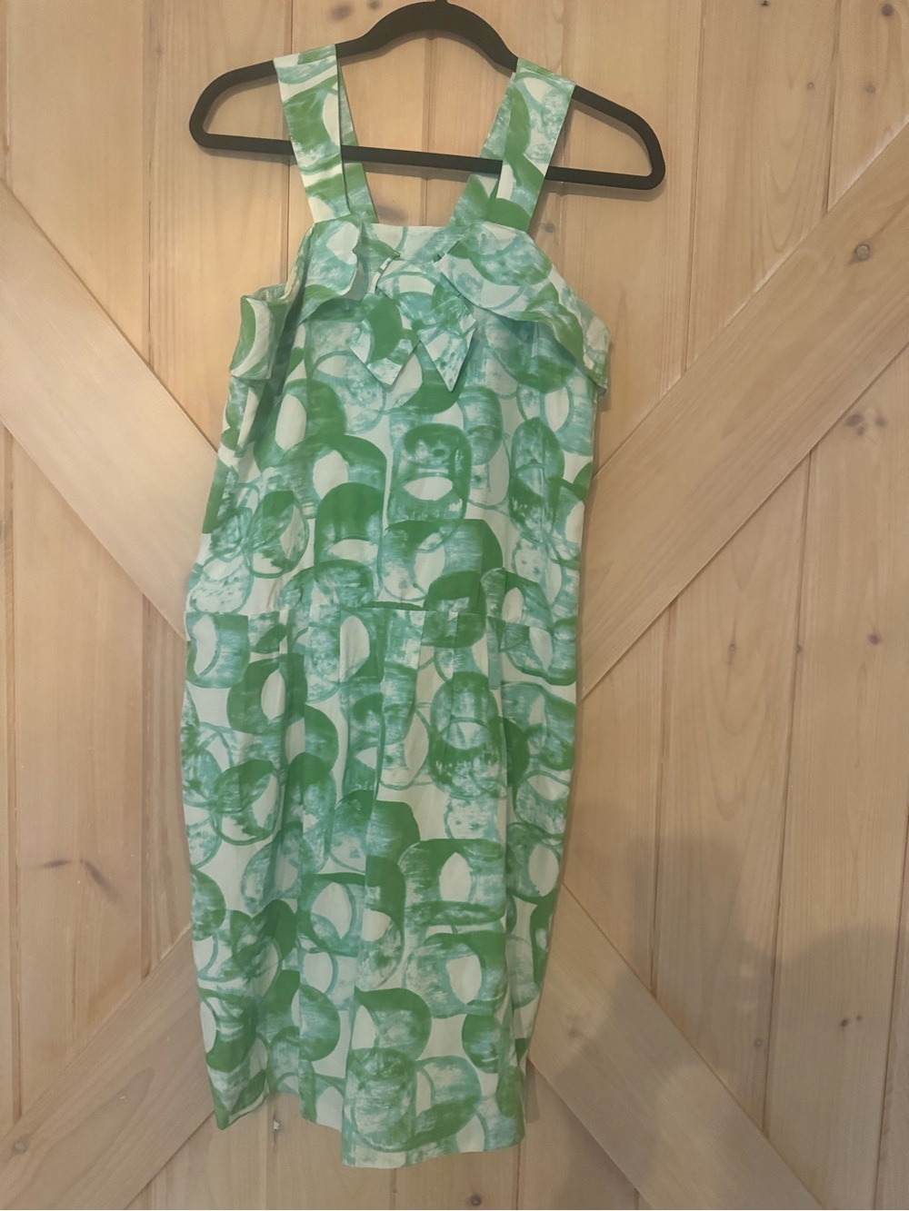 Green Print Ruffle Sundress - Picture 2 of 7